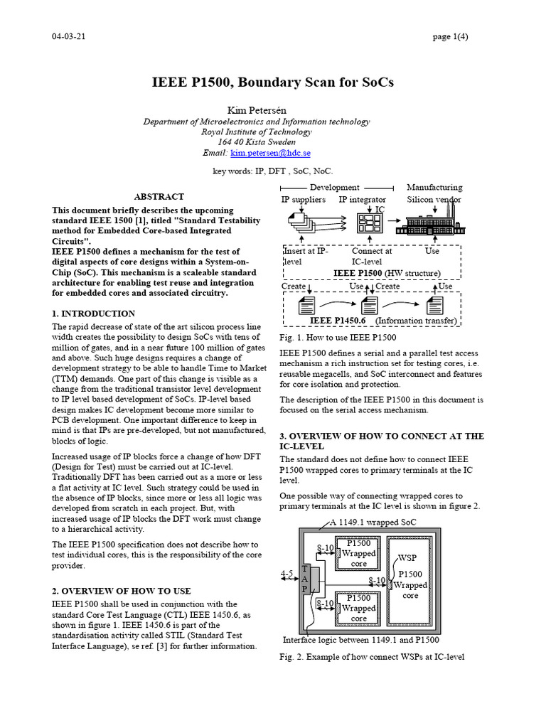 IEEE P1500 Boundary Scan For SoCs | PDF | System On A Chip | Integrated ...