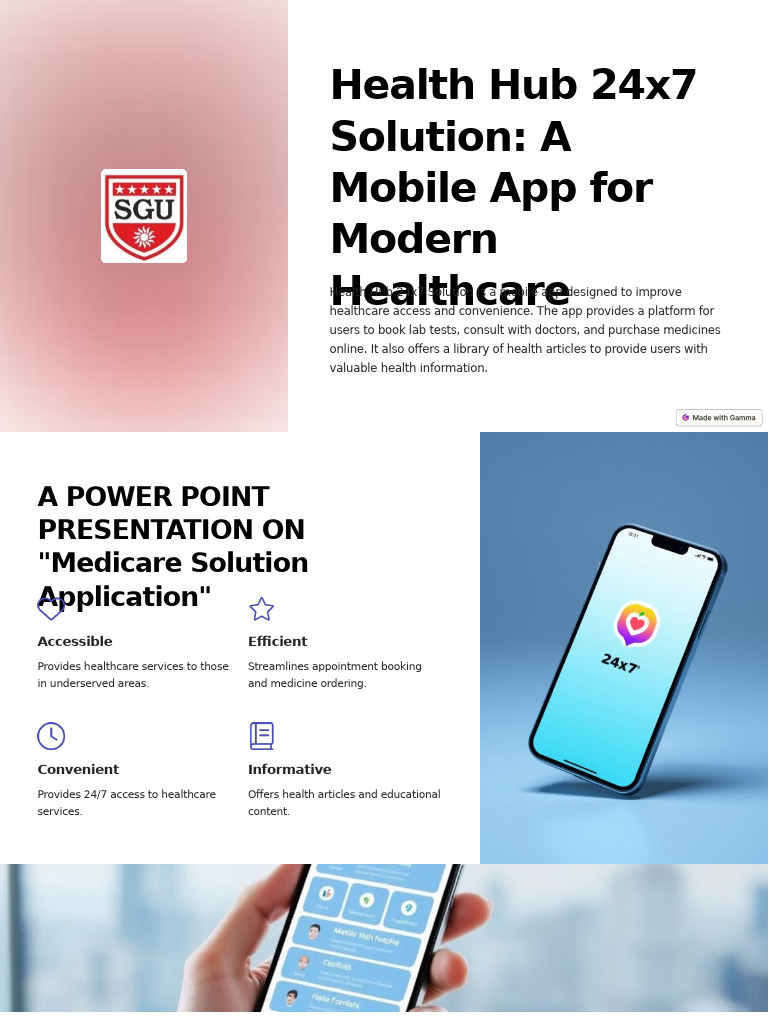 Health Hub 24x7 Solution A Mobile App For Modern Healthcare | PDF ...