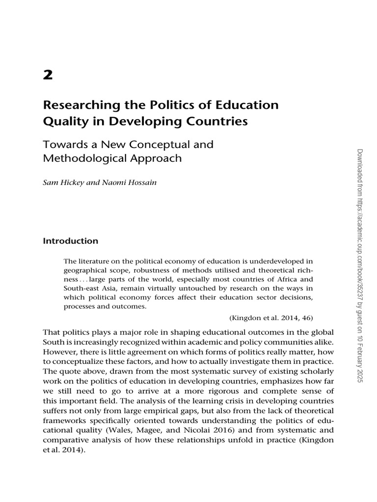 Politics of Education in Developing Countries | PDF | Institution ...