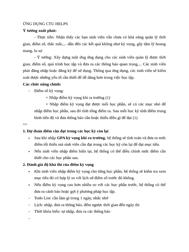 Ứng Dụng Ctu Helps | PDF