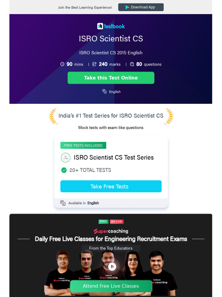 ISRO Scientist CS Test Series & Resources | PDF | Character Encoding ...