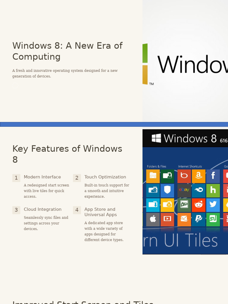 Windows 8: Features and Upgrades | PDF | Windows 8 | Mobile App