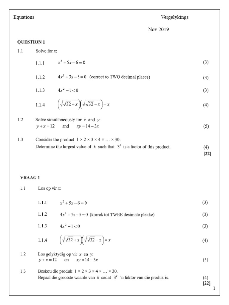 Equations and Comparisons Overview | PDF