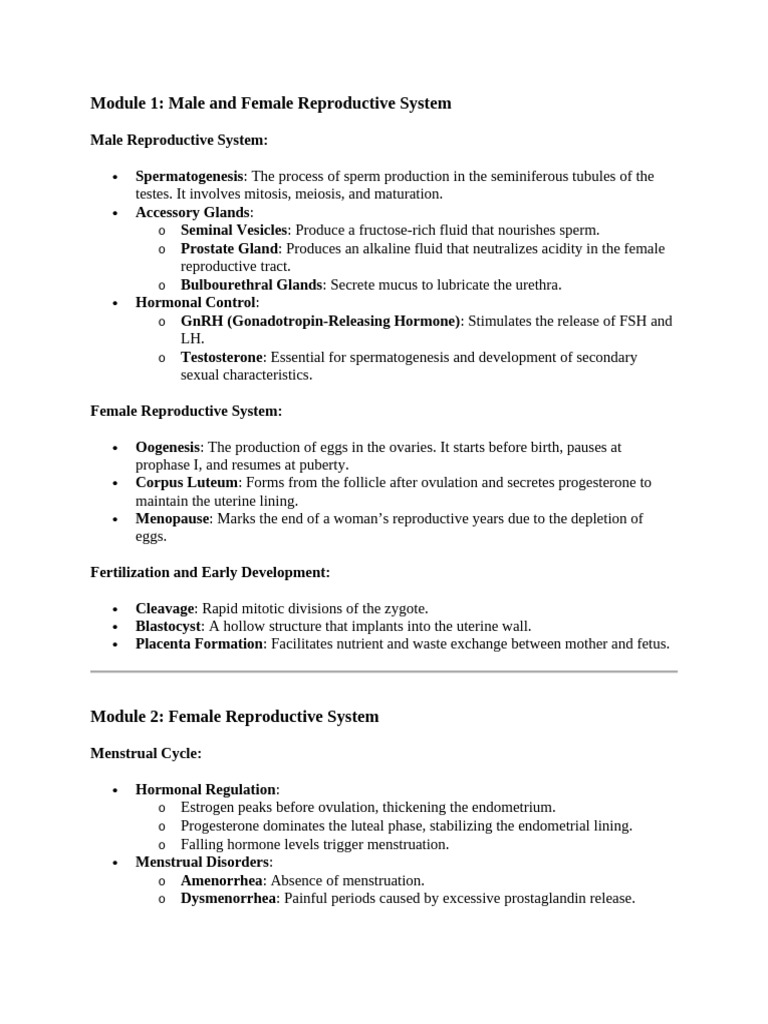 Overview of Reproductive Systems and Genetics | PDF | Menstrual Cycle ...