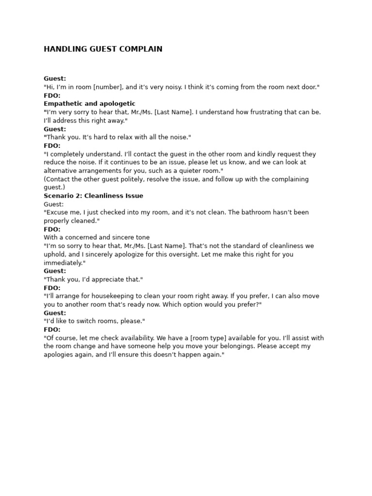 Handling Guest Complai1 | PDF
