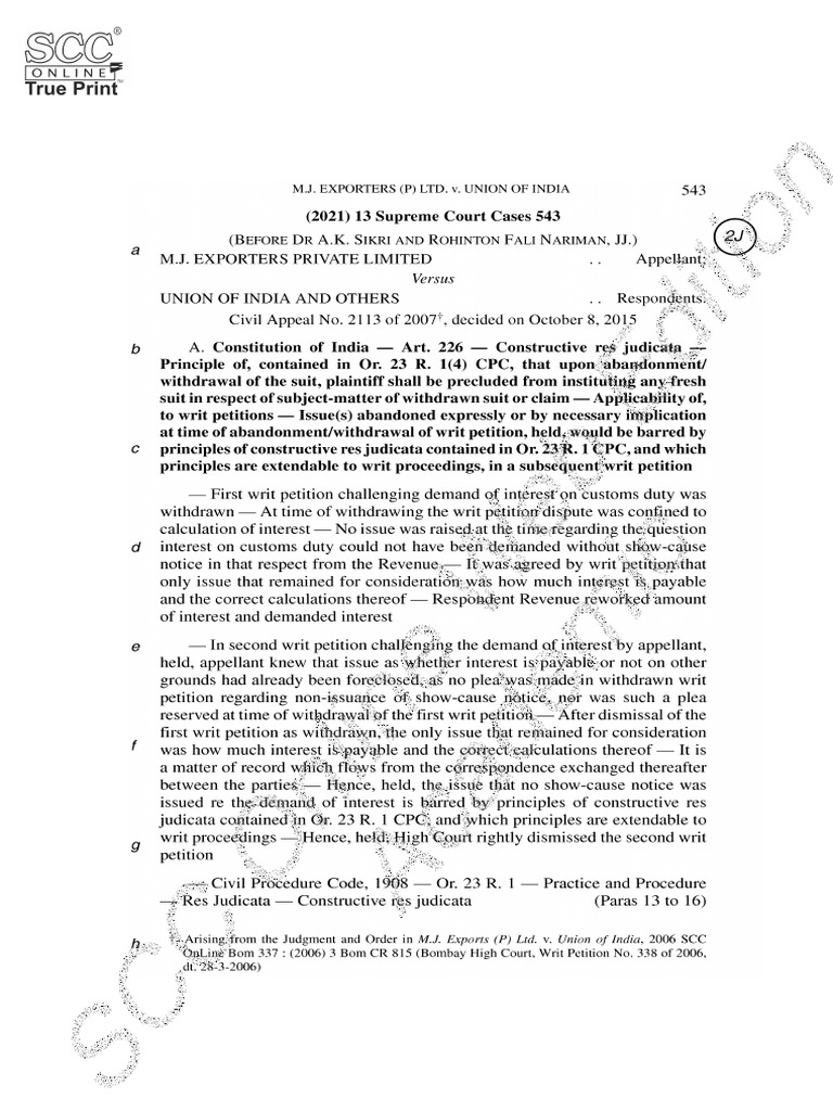 TP 2021 13 SCC 543 545 | PDF