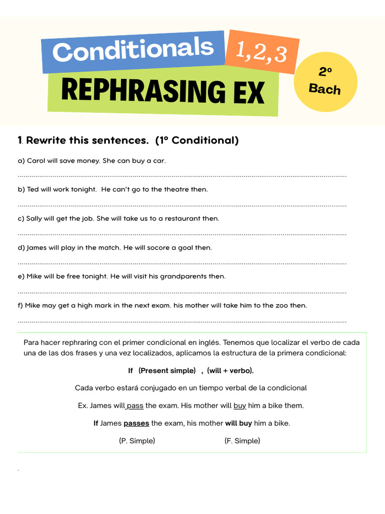 Conditional Sentence Rewriting Guide | PDF | Language Mechanics ...