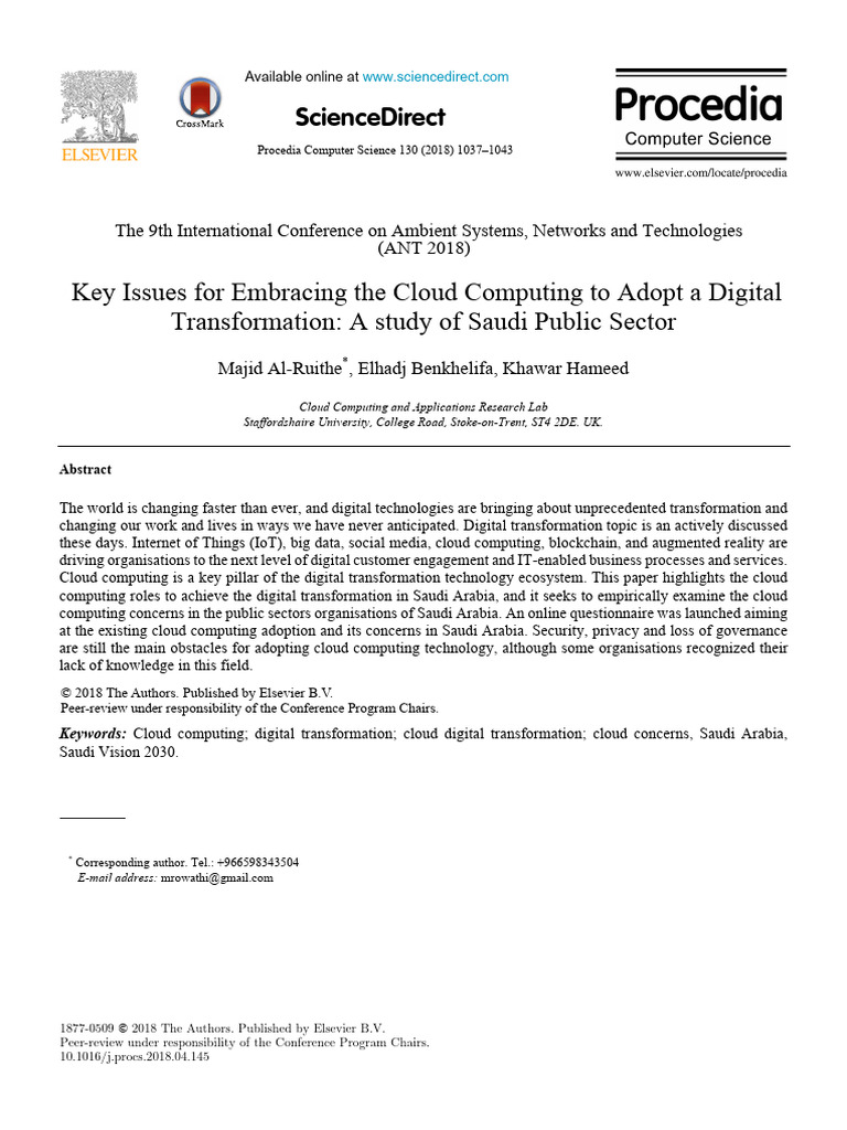 1 s2.0 S1877050918305076 Main | PDF | Cloud Computing | Software As A ...