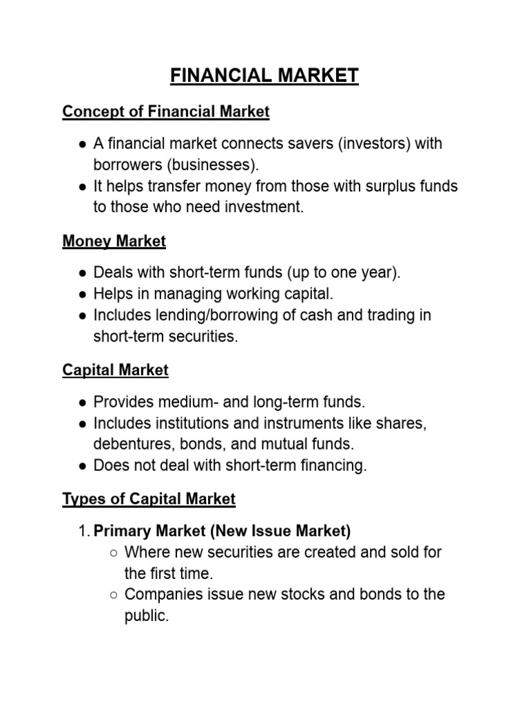 Overview of Financial Markets and SEBI | PDF | Financial Markets ...