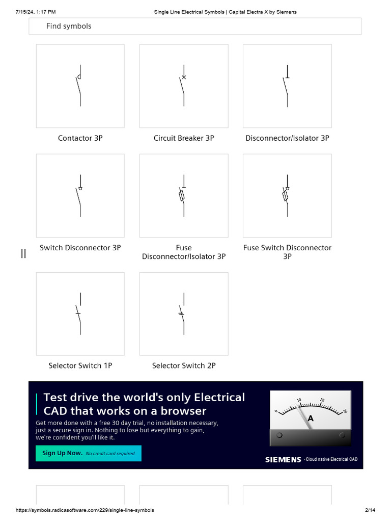 Single Line Electrical Symbols Guide | PDF | Switch | Power Supply