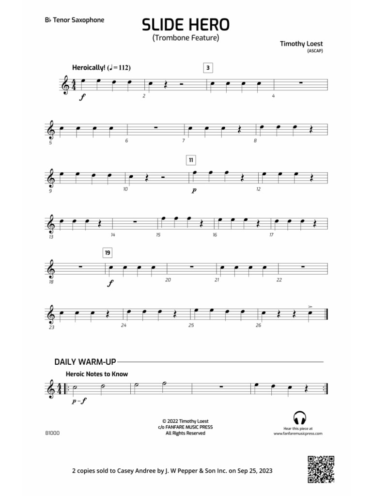 Slide Hero Tenor Saxophone | PDF