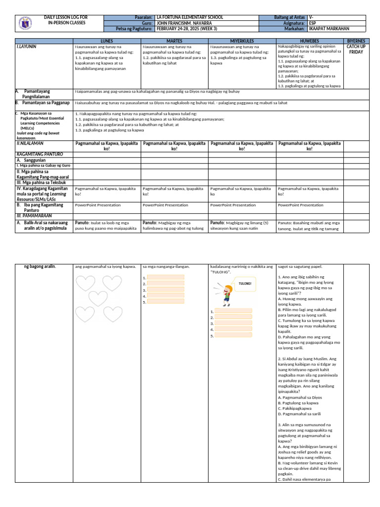 ESP5 DLL Q4 Week3 | PDF