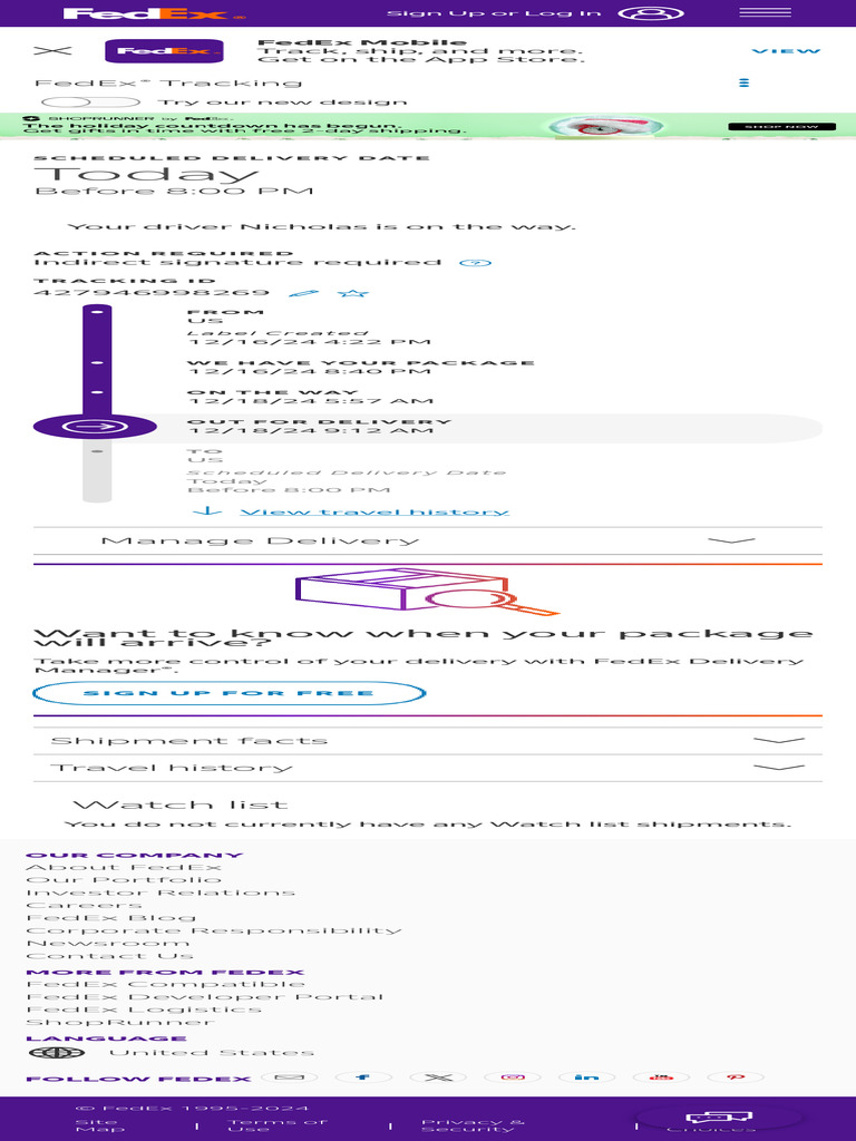 FedEx Package Tracking and Delivery Info | PDF