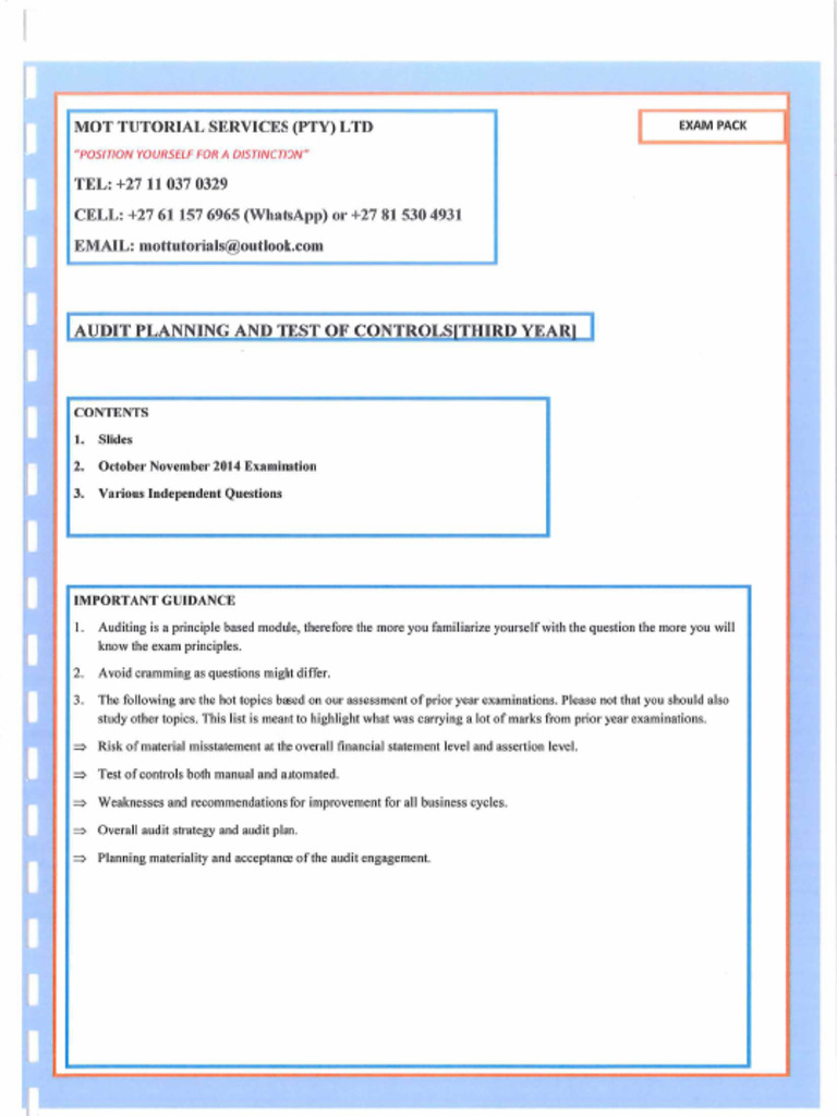 AUE3701 Exam Pack | PDF