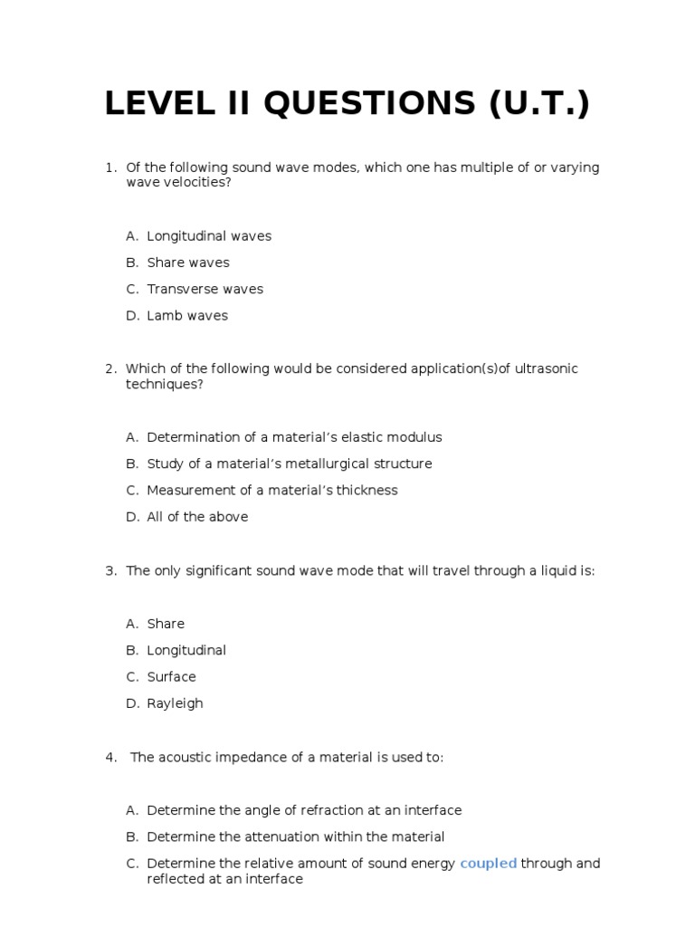 Level II Questions Ut PDF Waves Normal Mode