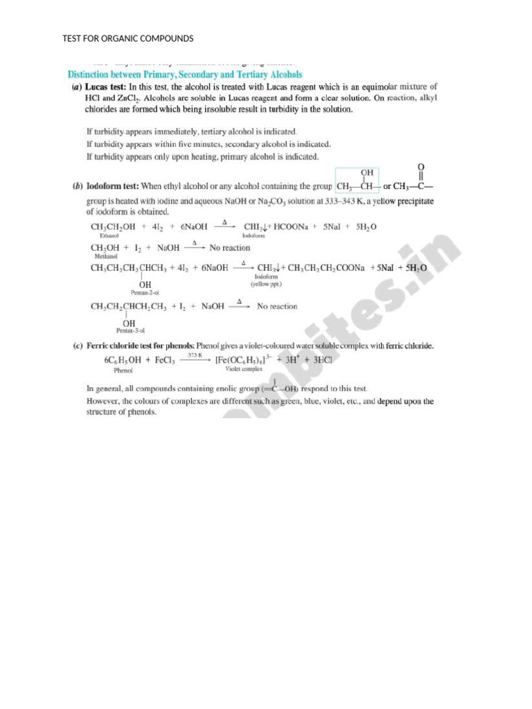 Organic Compounds Testing Methods | PDF