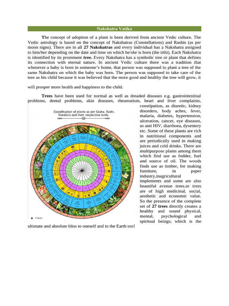Vedic Nakshatras and Their Medicinal Trees | PDF | Ayurveda | Ficus