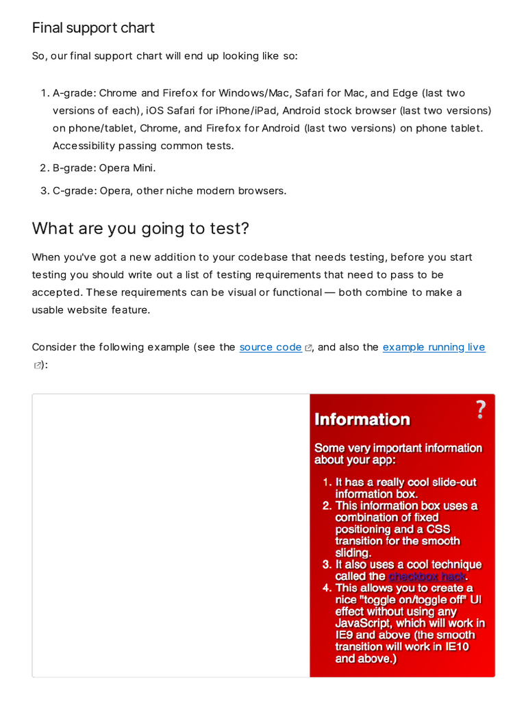 Browser Support for Testing Opera 105 | PDF
