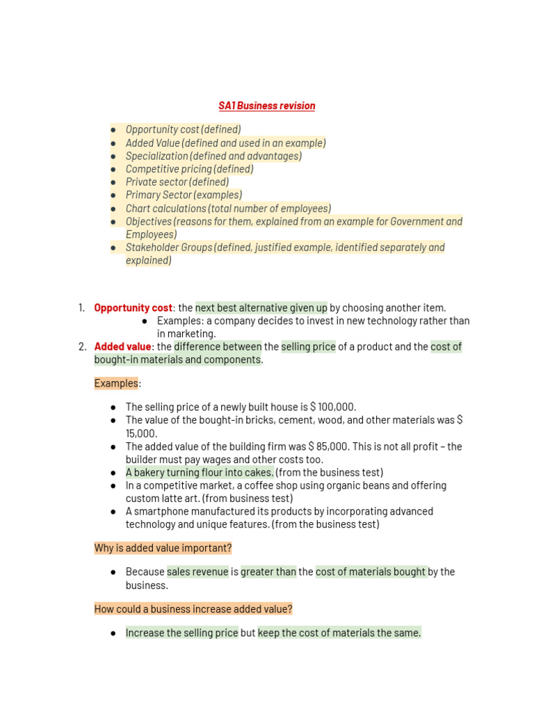 Key Business Concepts Explained | PDF | Employment | Argument