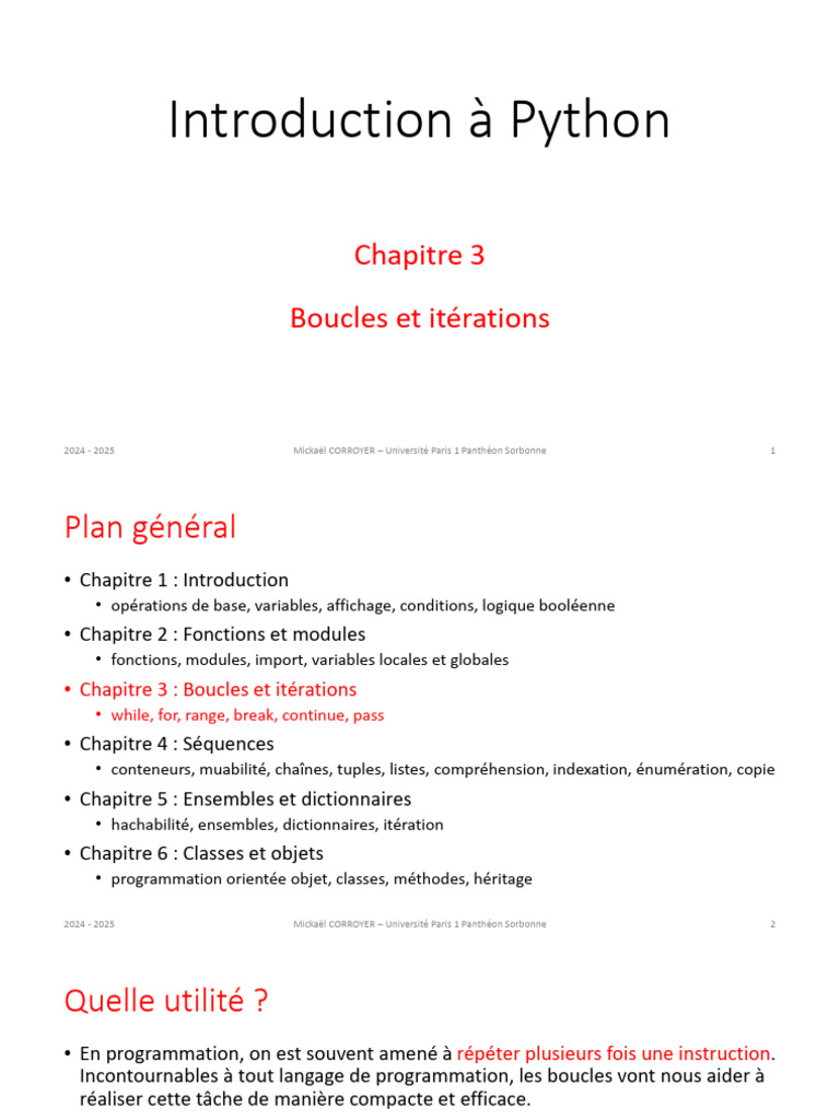 Boucles et itérations en Python | PDF | Structure de contrôle ...