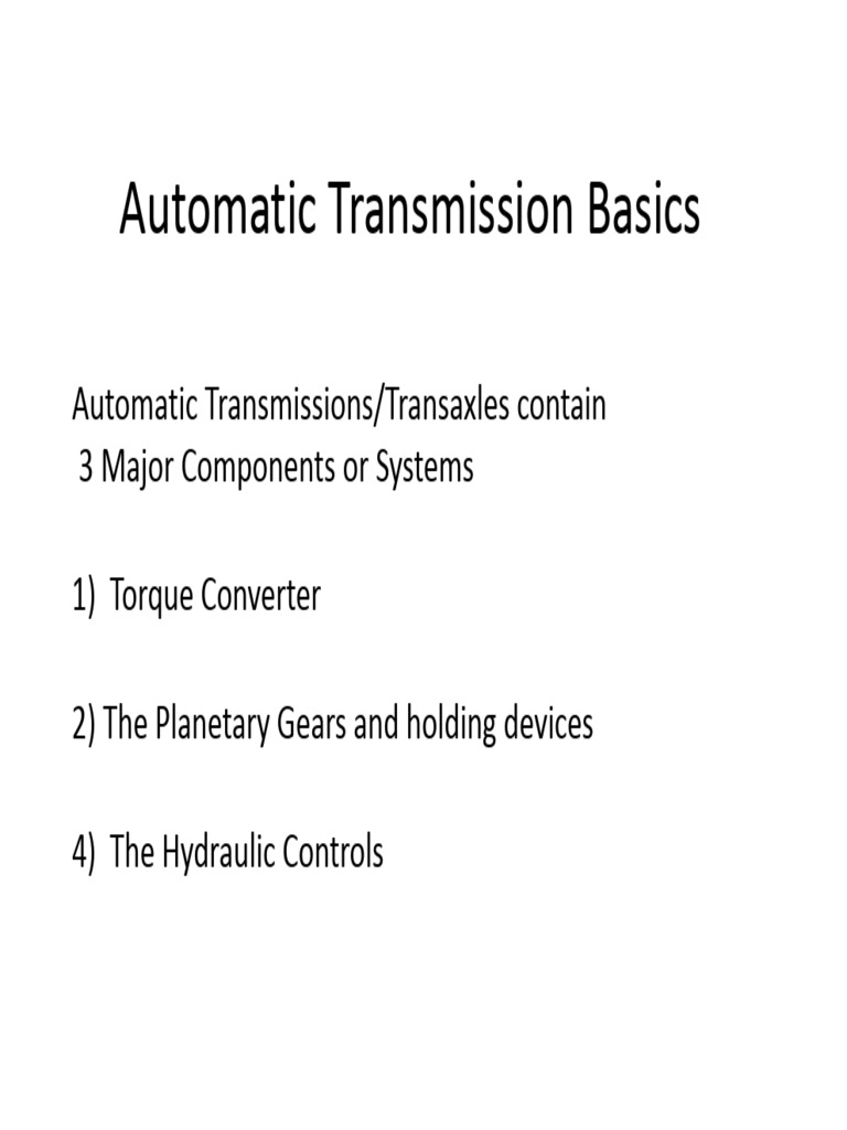 Automatic Transmission Basics 230814 151404 | PDF | Automatic ...