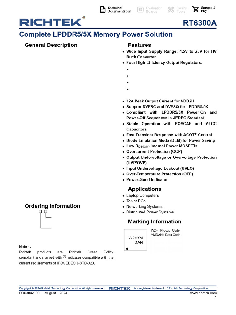RT6300A | PDF | Capacitor | Manufactured Goods