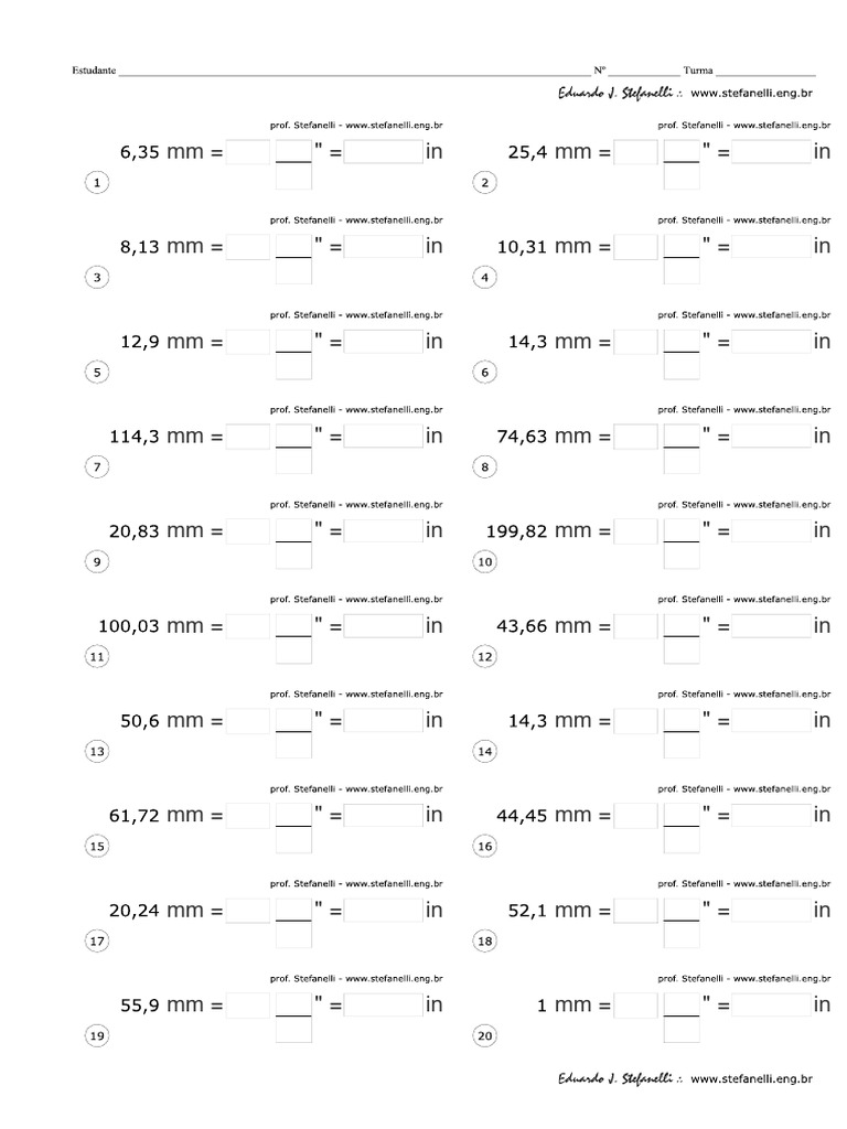 Milimetro em Pol Fracionaria e Pol Milesimal | PDF