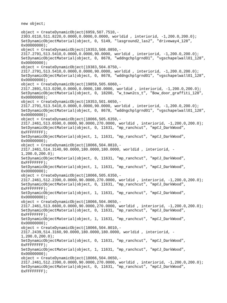 Dynamic Object Creation Script | PDF