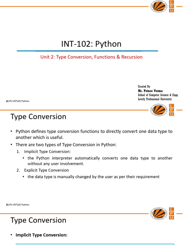INT102 2.1 Functions & Recursion | PDF | Parameter (Computer ...