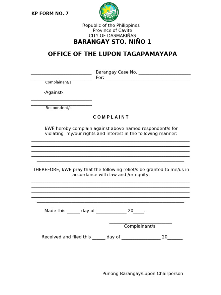 KP Form 7 | PDF