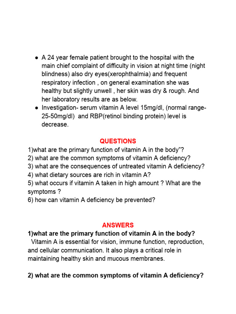 Vitamin A and D Deficiency Insights | PDF | Vitamin A | Dietary Supplements