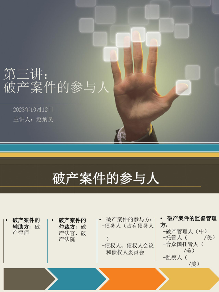 第3课破产案件的参与人-教学2024年Student | PDF
