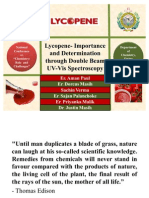 Lycopene-Importance and Determination Through Double Beam UV-Vis Spectroscopy