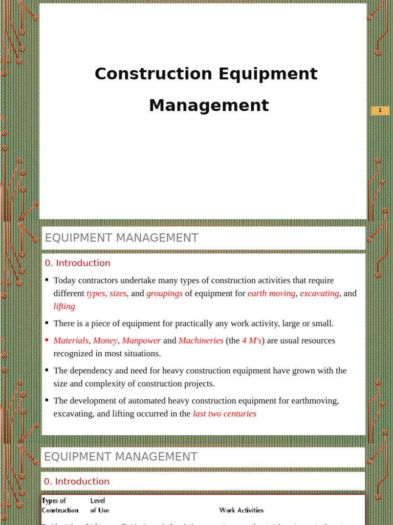 Construction Equipment Management Guide | PDF | Decision Making | Heavy ...