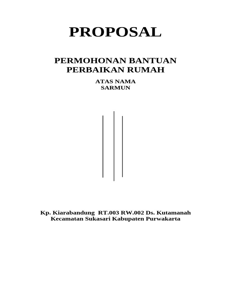 Permohonan Bantuan Perbaikan Rumah | PDF