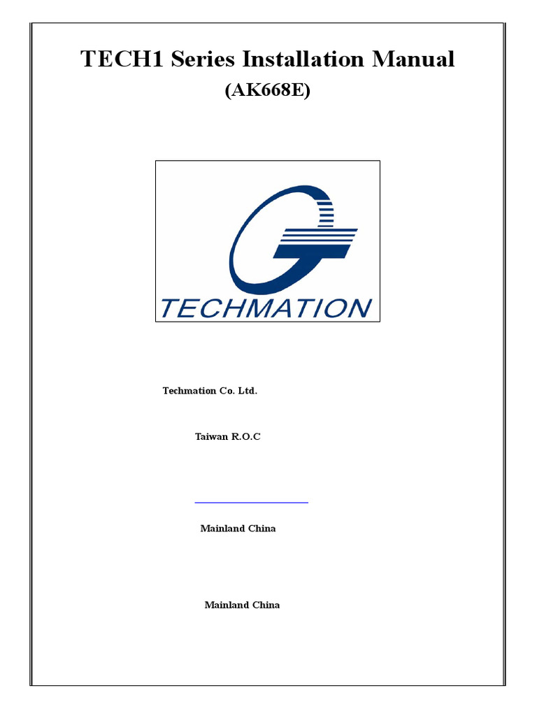 TECH1 Series Installation Guide | PDF | Power Supply | Thermocouple