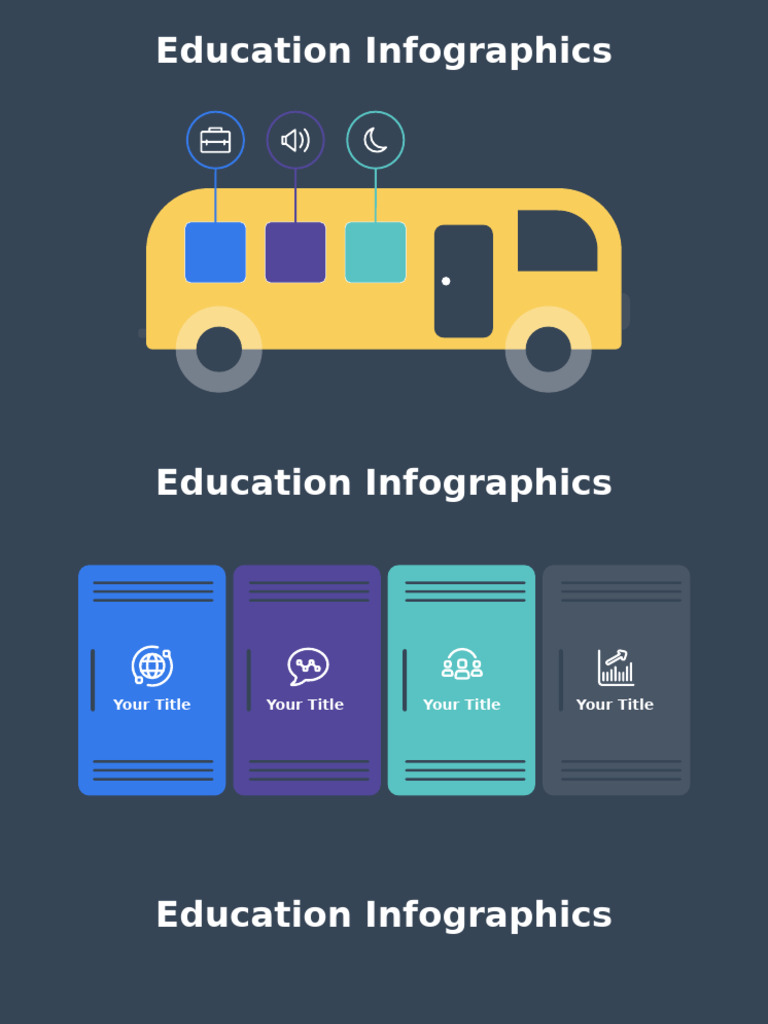 Education Infographics Template Dark | PDF