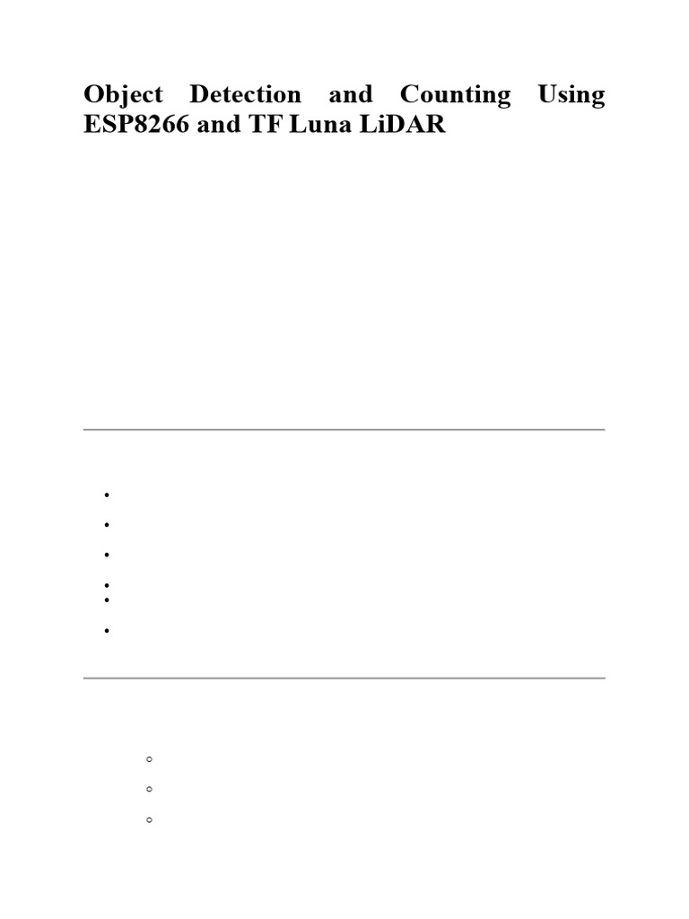 Object detection and counting using esp8266 and tf luna lidar 2 pdf