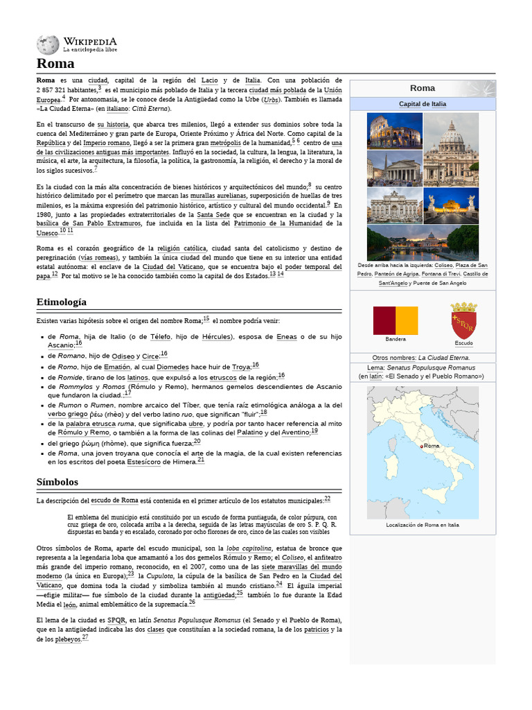 Historia y símbolos de Roma | PDF | Roma | imperio Romano