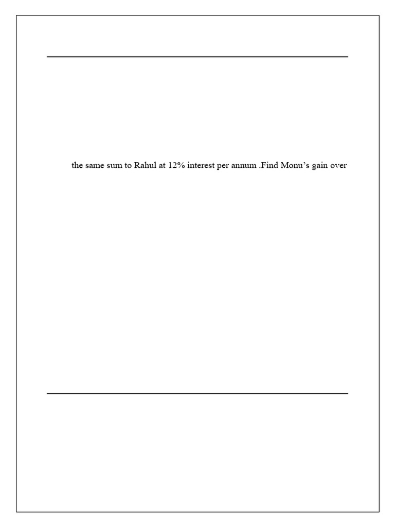 Simple Interest and Percentage Problems | PDF