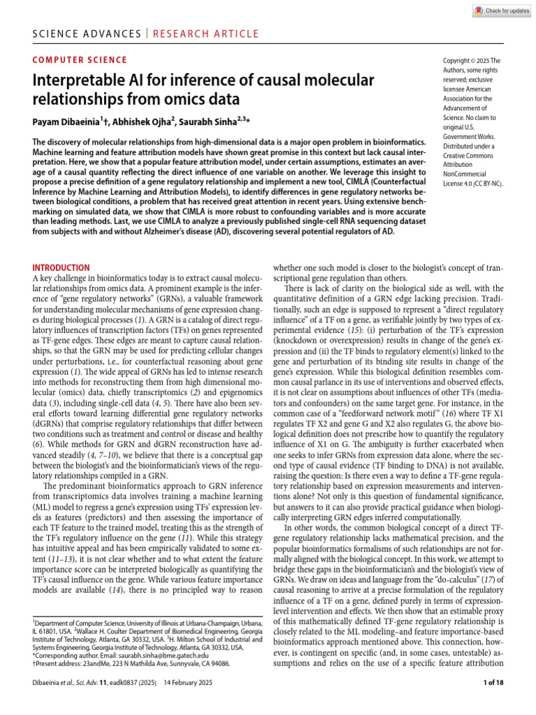 Interpretable AI For Inference of Causal Molecular Relationships From ...