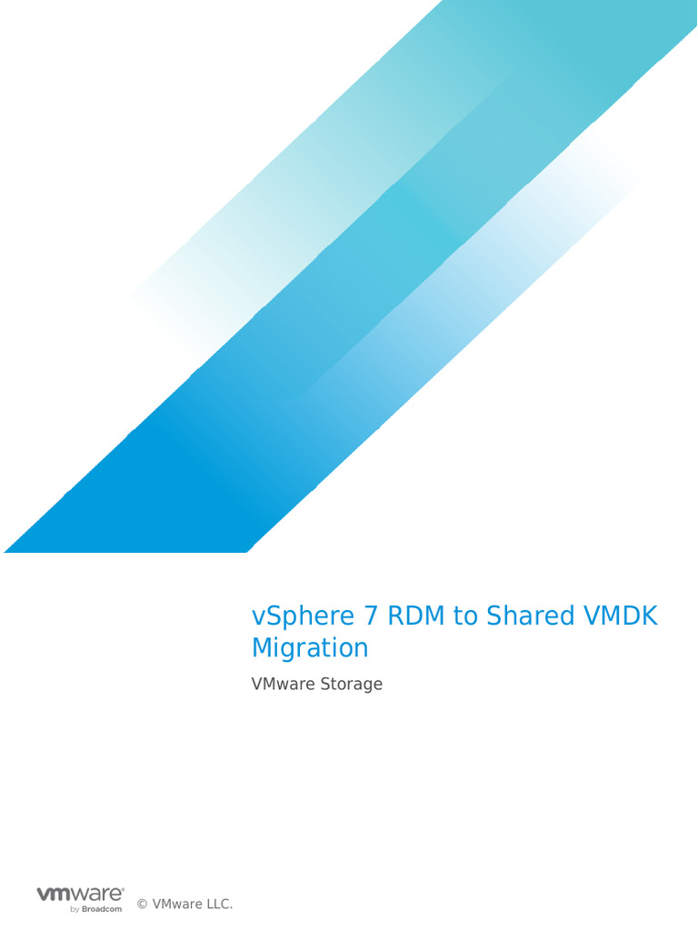 vSphere 7 RDM to Shared VMDK Guide | PDF | Computer Cluster | V Mware