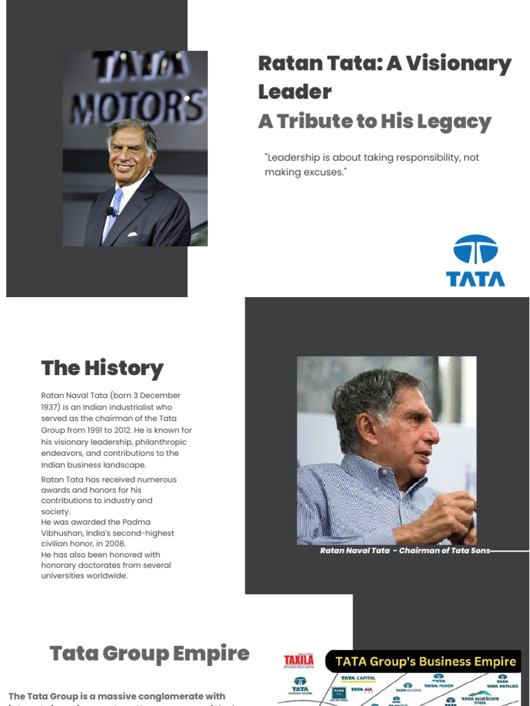 Ratan Tata's Visionary Leadership | PDF | Philanthropy | Economies