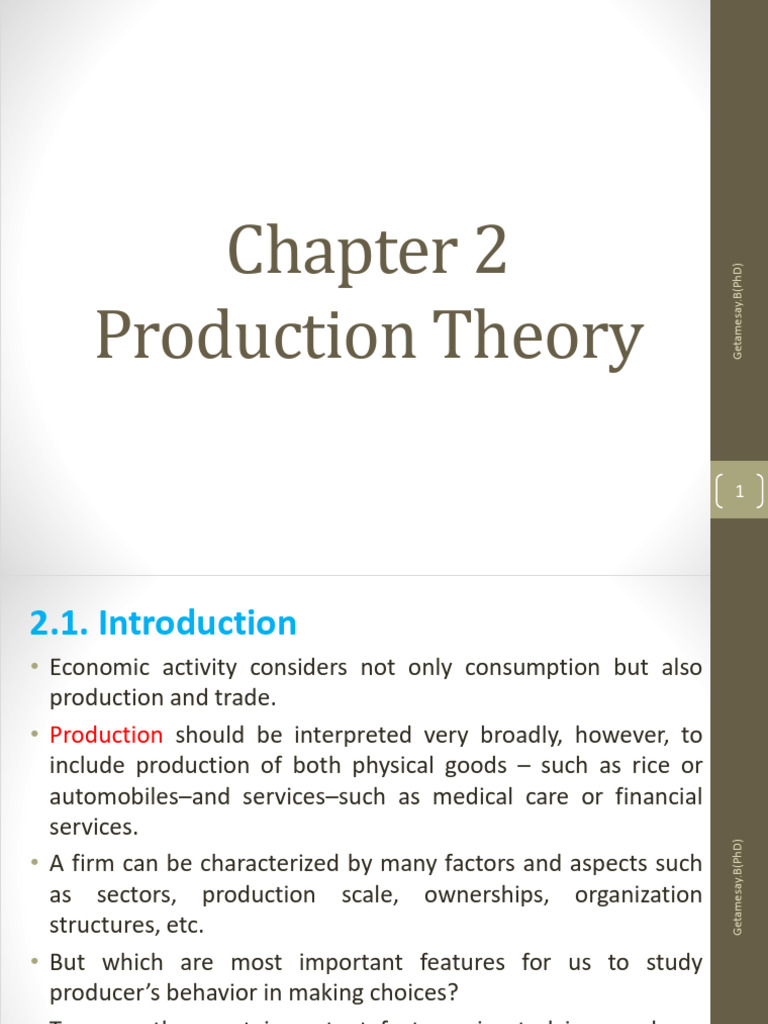 Chapter 2. Production theory | PDF | Profit (Economics) | Business ...
