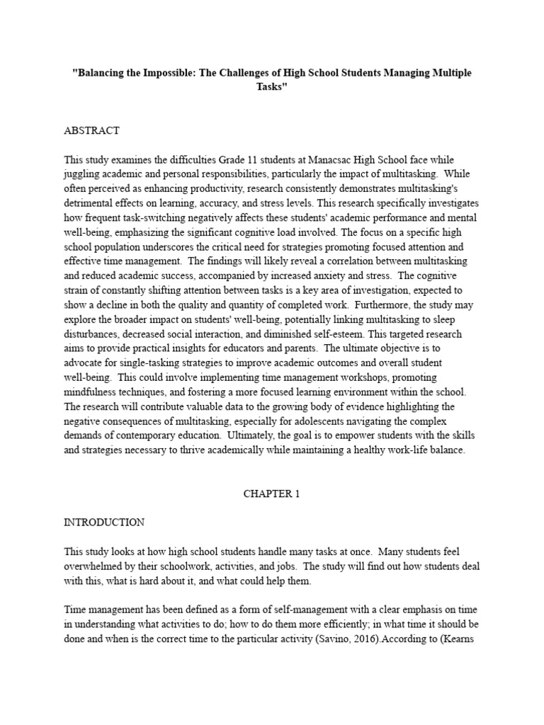 High School Multitasking Challenges | PDF | Attention | Social Psychology