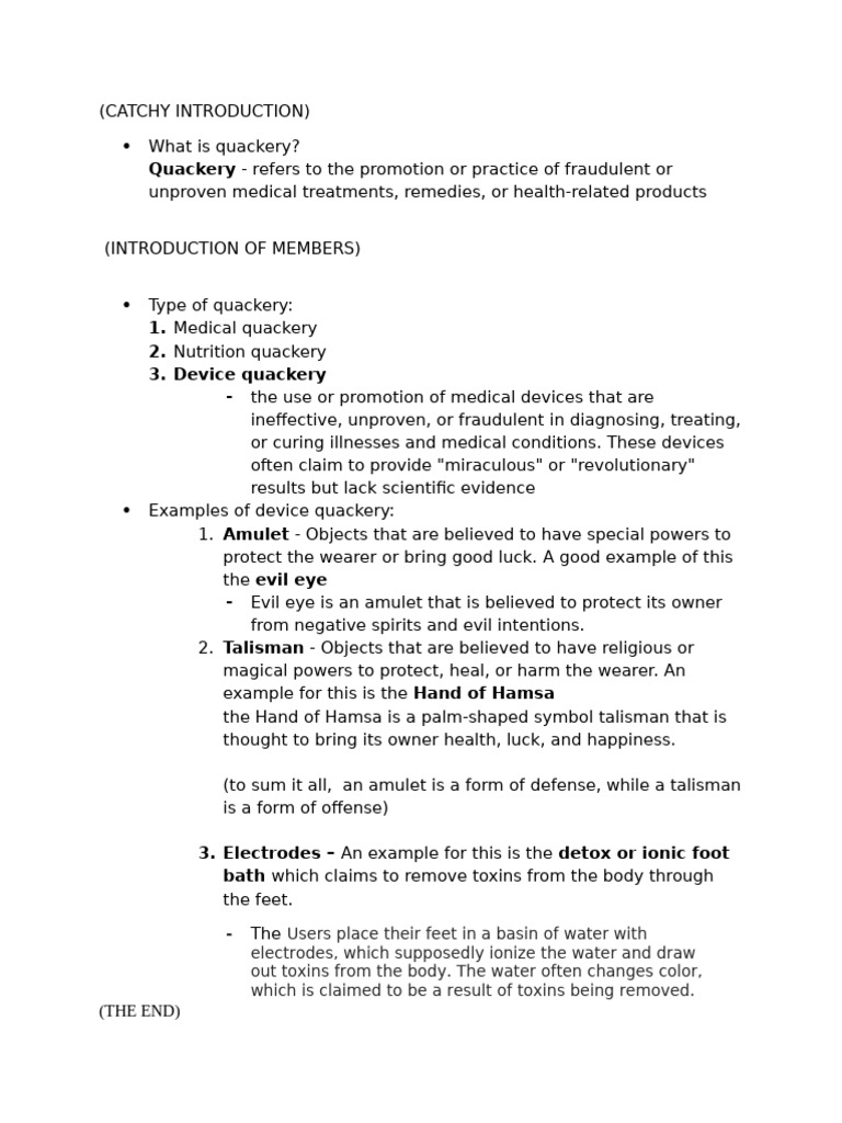 Examples of Device Quackery Explained | PDF