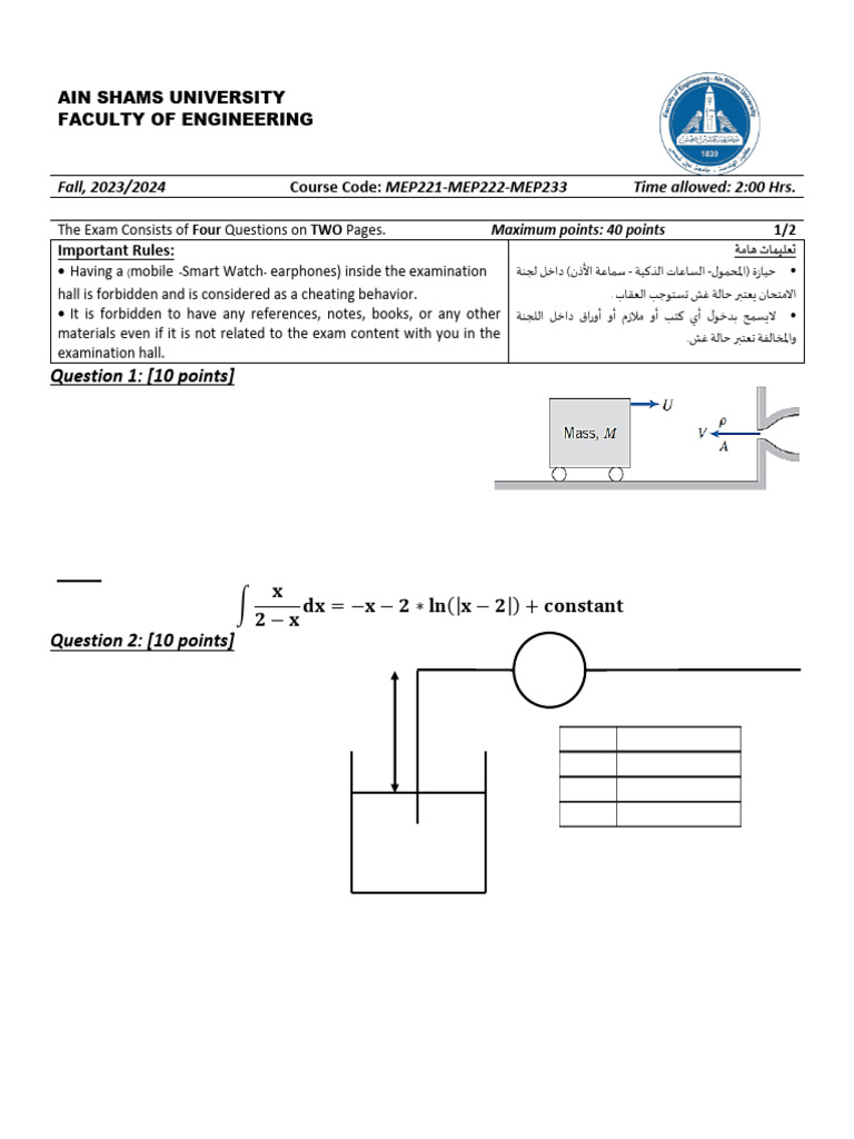 07-FinB - MEP222 - Fall 2023 | PDF | Fluid Dynamics | Boundary Layer