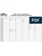 Horarios Humanidades 2012 UTFPR