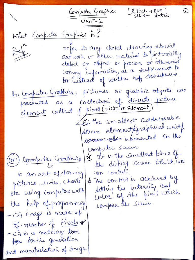 CG notes unit 1 | PDF