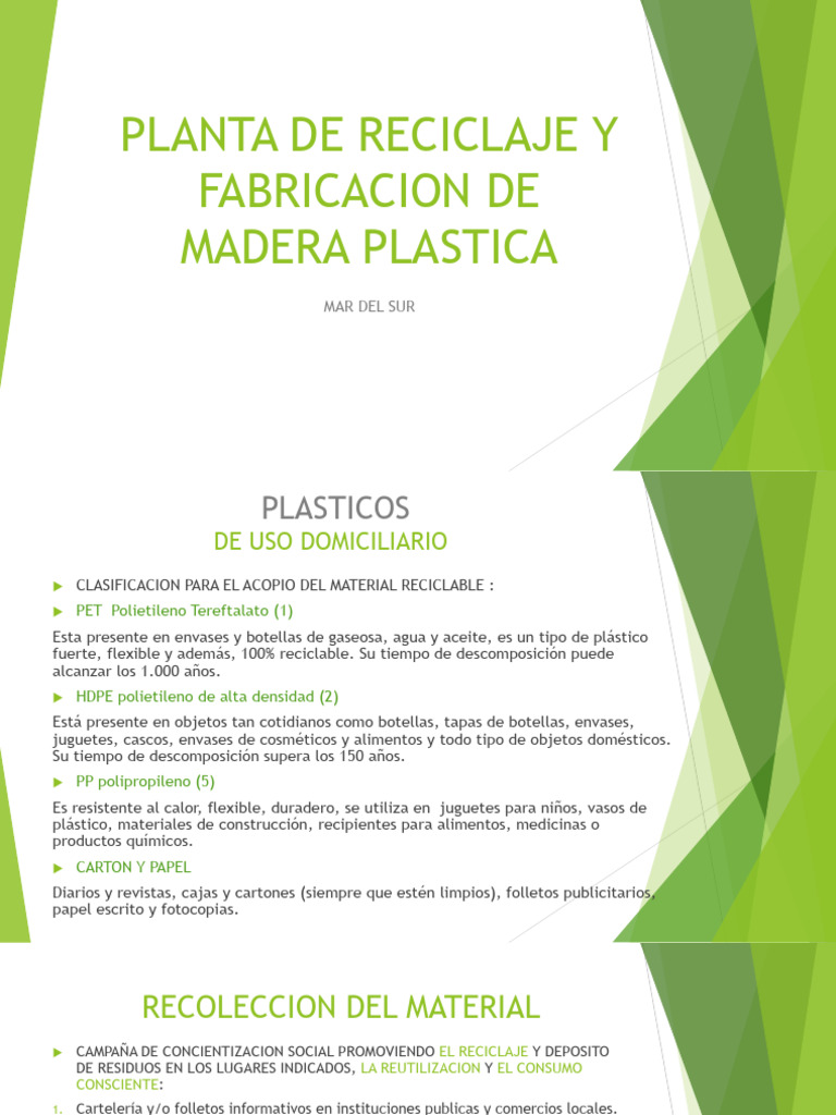 Planta de Reciclaje de Madera Plástica | PDF | El plastico | Residuos